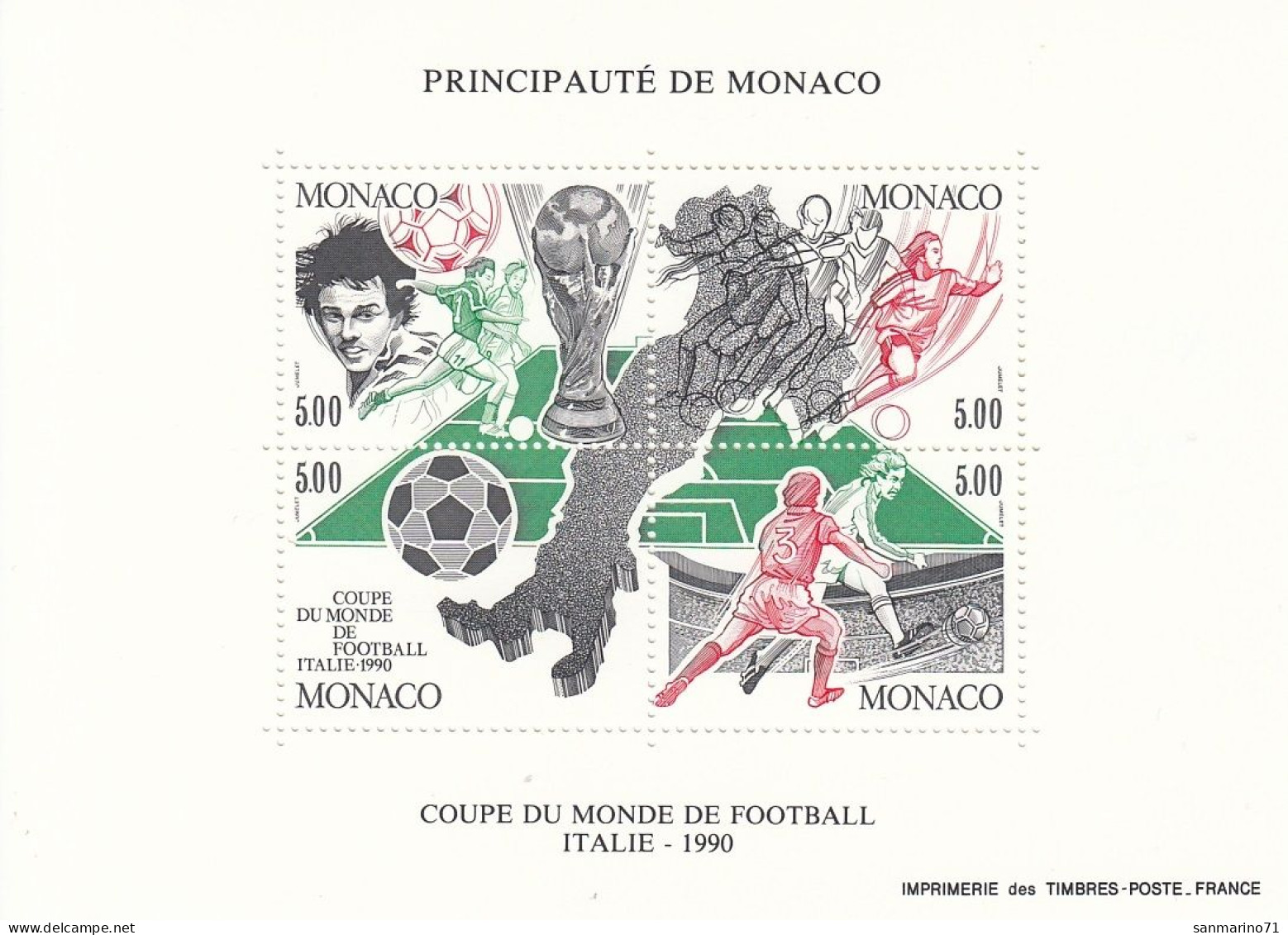 MONACO Block 48,unused - 1990 – Italy