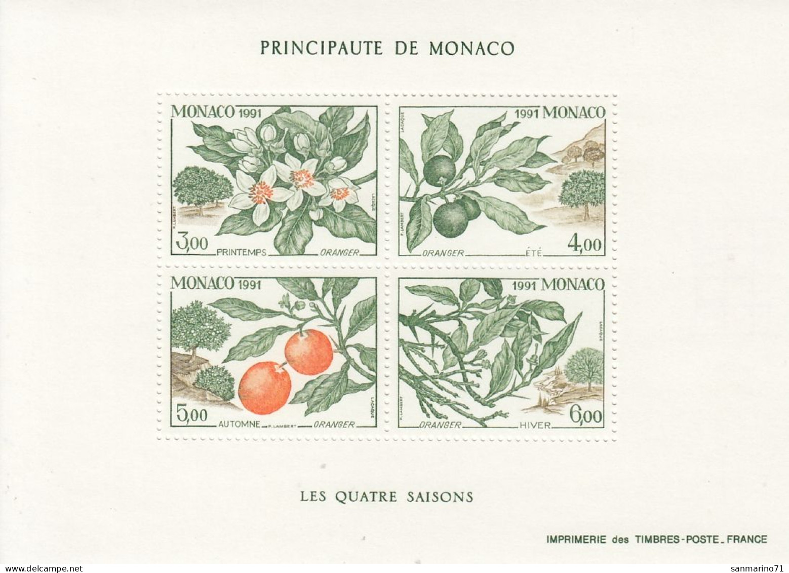 MONACO Block 52,unused - Fruits