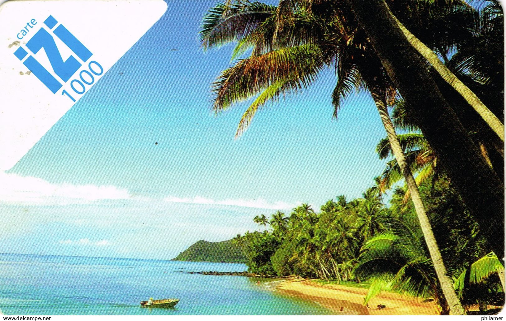NOUVELLE CALEDONIE NEW CALEDONIA Telecarte Phonecard Prepayee Prepaid IZI 1000 F Plage Ex.2014 UT BE - New Caledonia