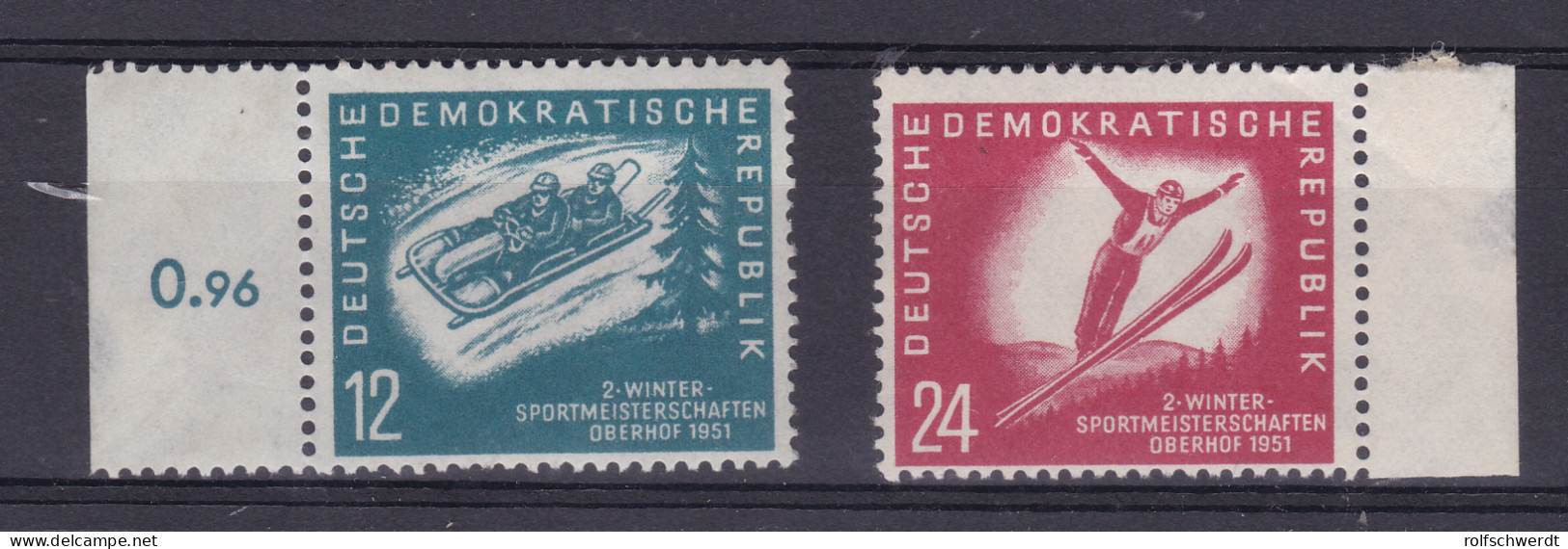 Wintersportmeisterschaften Der DDR Oberhof 1951, Randstücke ** - Other & Unclassified