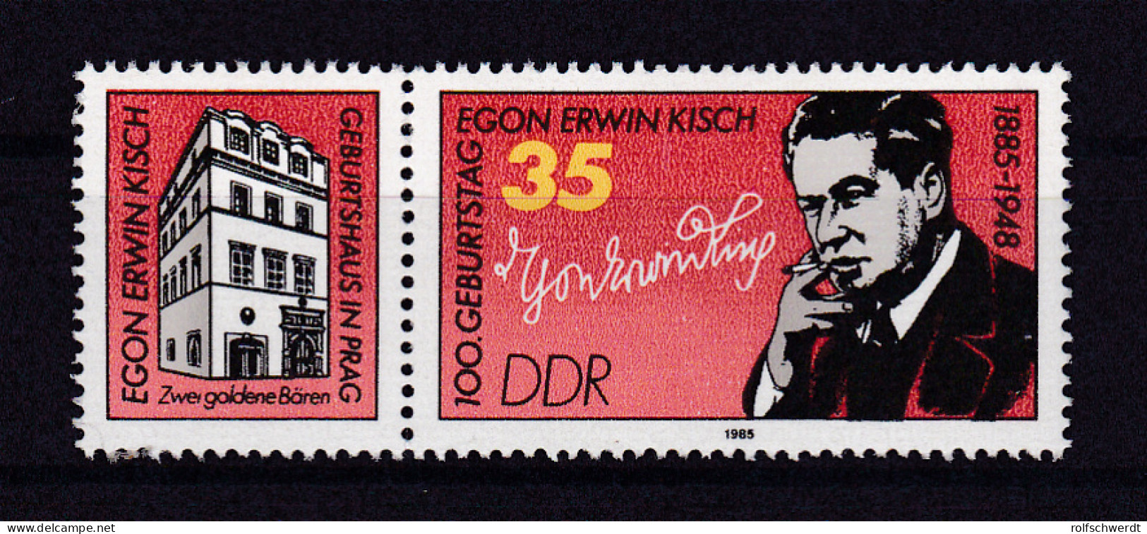 100. Geburtstag Vom Egon Erwin Kisch, Zusammendruck ** - Sonstige & Ohne Zuordnung