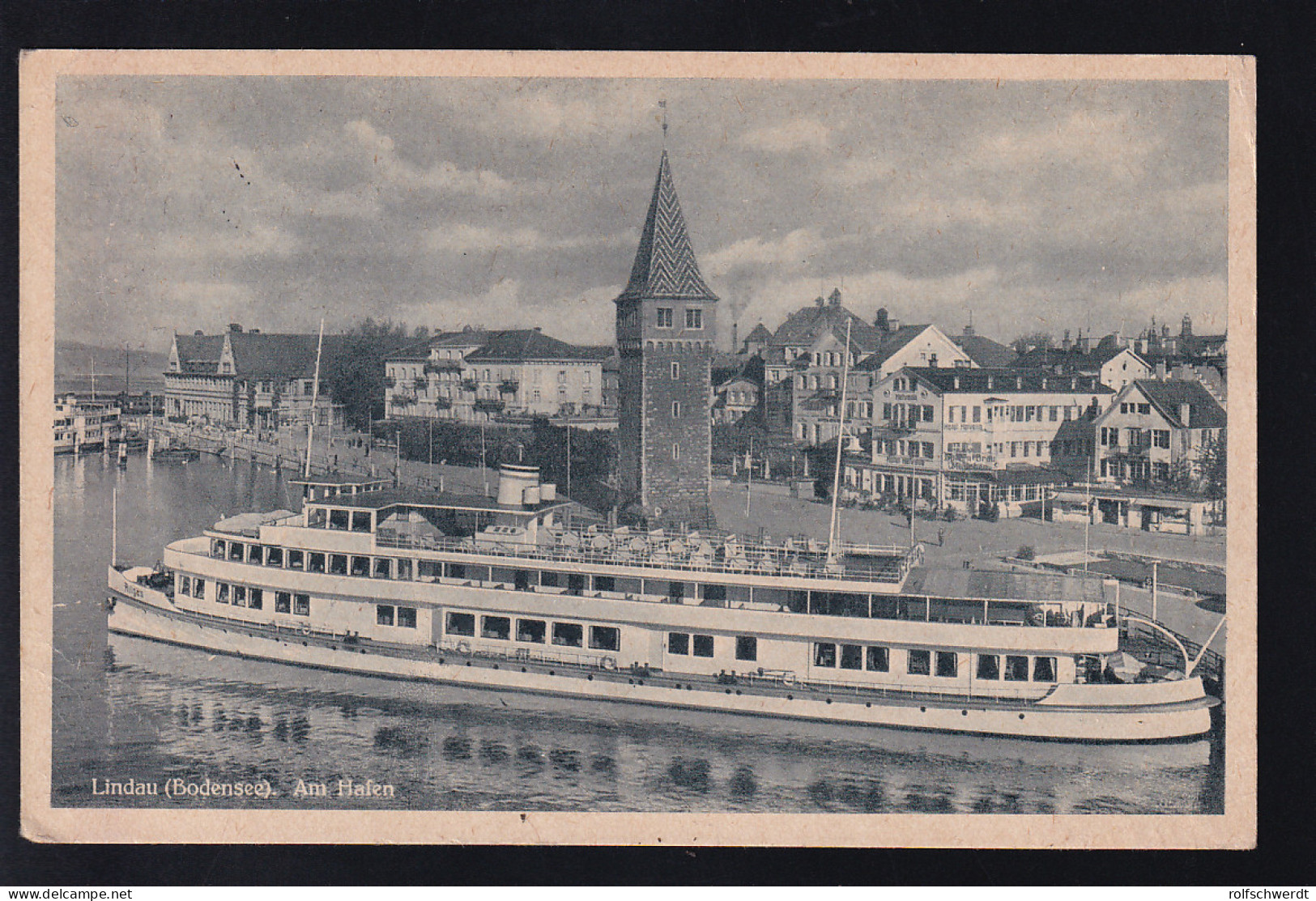 ERISKIRCH (WÜRTT) A 16,6,47 + R2 Taye Percue -RM - Rpf Auf AK (Lindau Am Hafen) - Autres & Non Classés