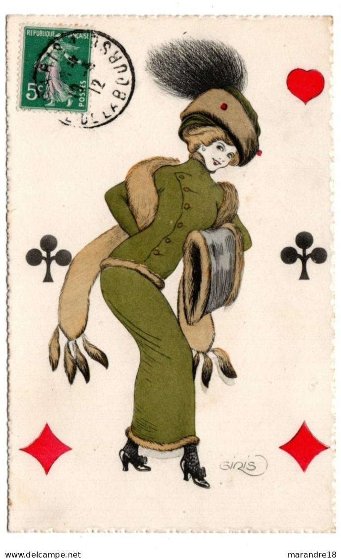 Carte Illustrée Coeur Carreau Trèfle - Cartes à Jouer