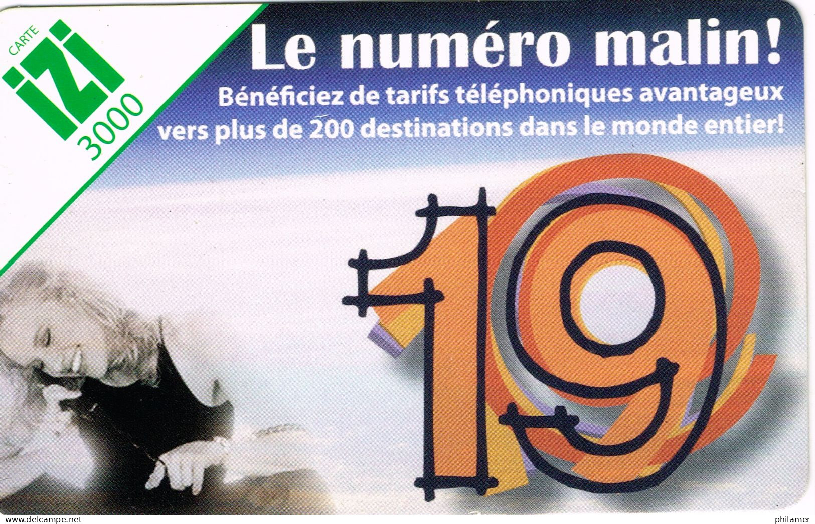 NOUVELLE CALEDONIE NEW CALEDONIA Telecarte Phonecard Prepayee Prepaid IZI 1000 F 19 Numero Malin Ex.2011 UT BE - Nouvelle-Calédonie