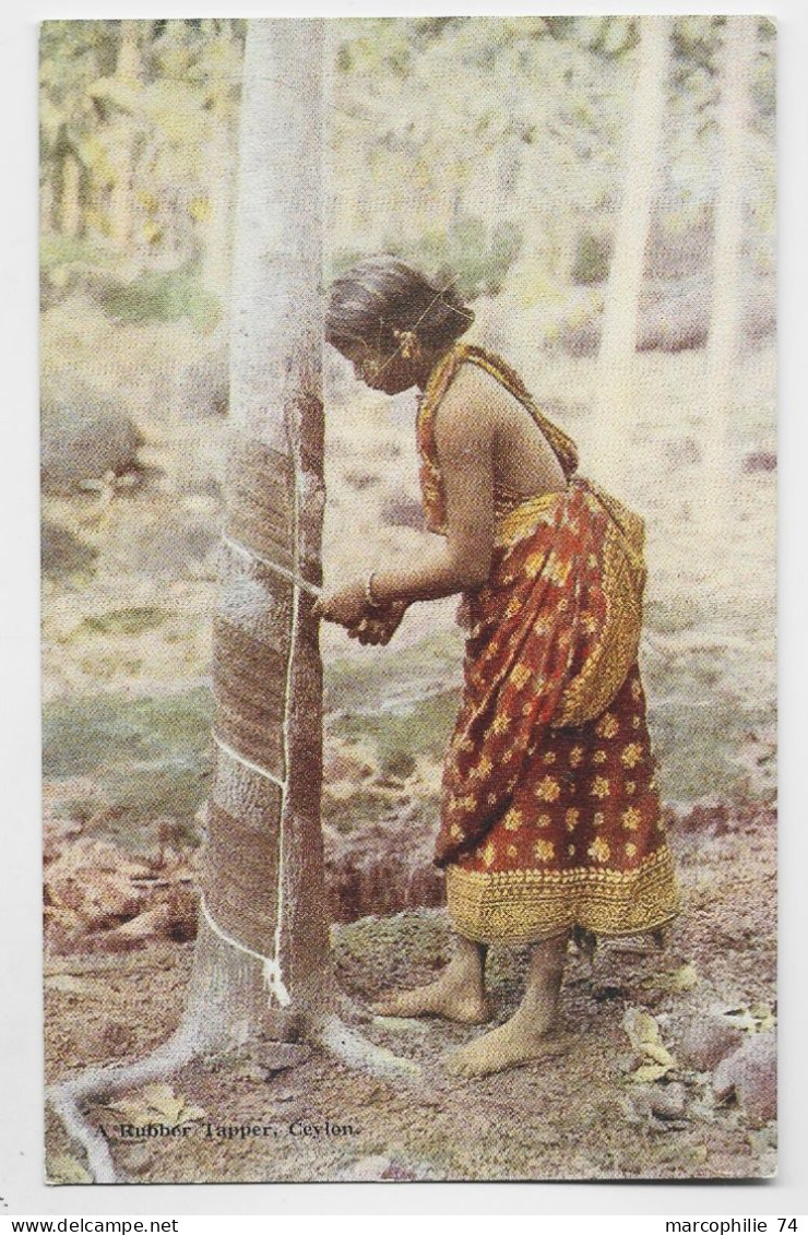 CEYLON CARD PLATE RUBBER TAPPER - Sri Lanka (Ceylon)