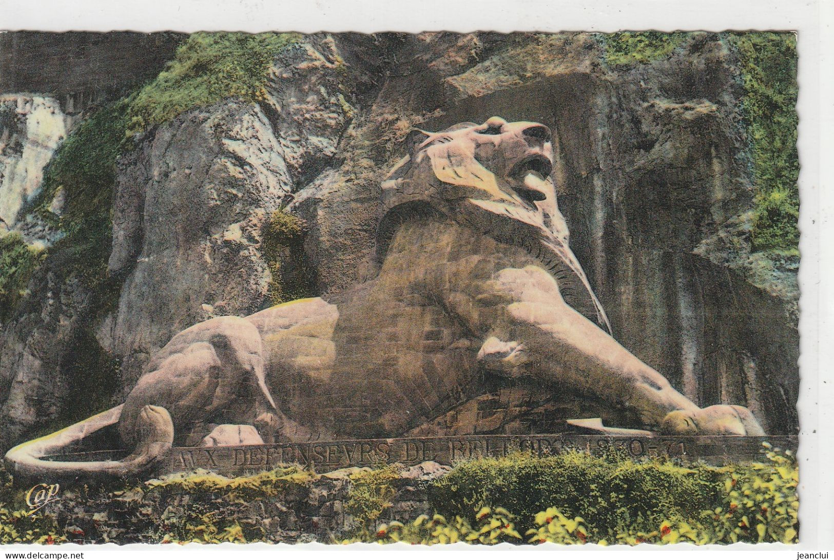 Cpsm Format Cpa.84. BELFORT . LE LION ( OEUVRE DE BARTHOLDI )  CARTE COLORISEE NON ECRITE - Belfort – Le Lion