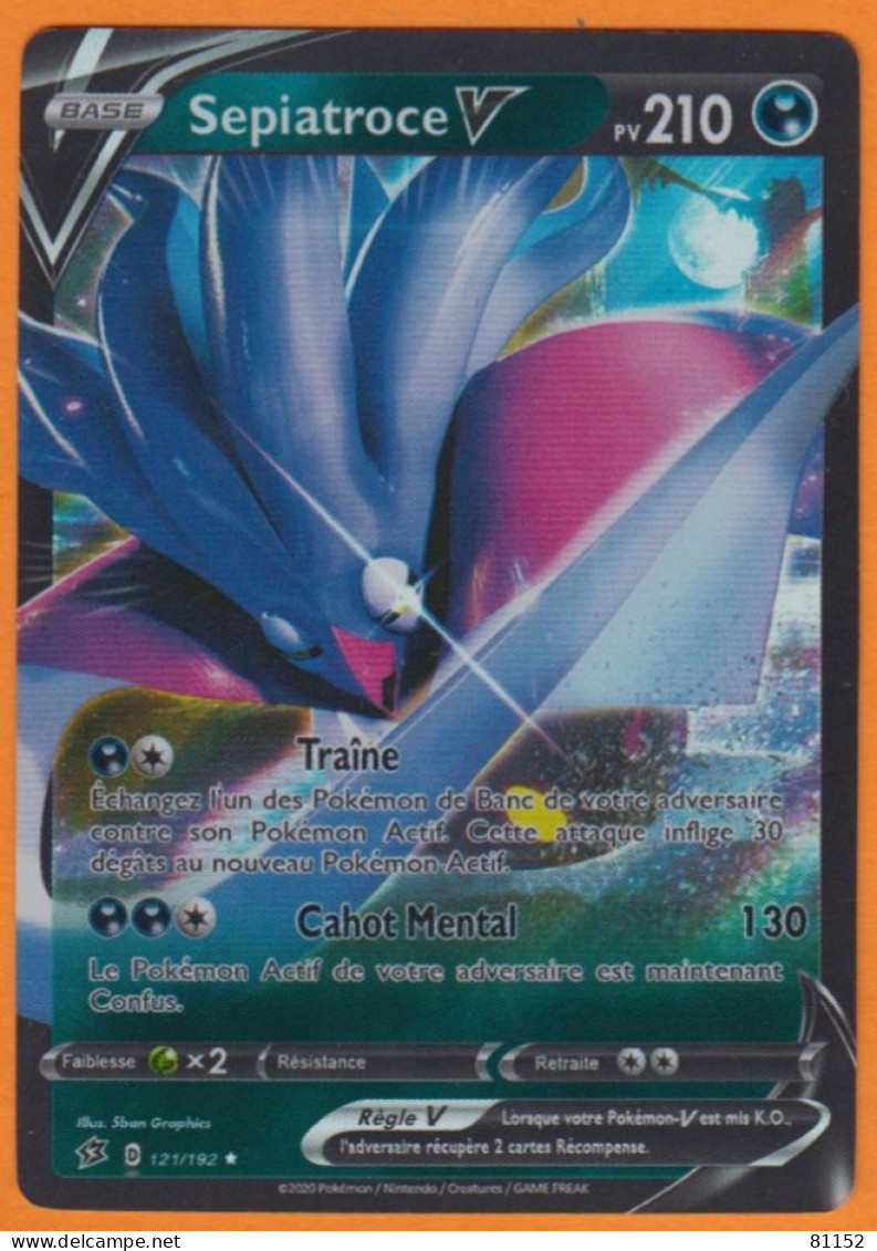 Carte Pokemon SEPIATROCE V    Pv 210    121/192 - Lots & Collections