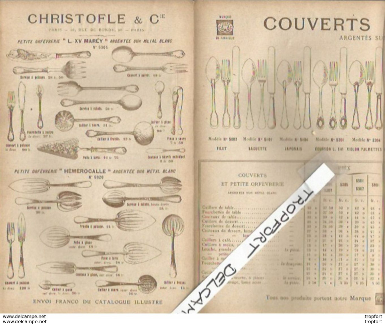 PO // Vintage / Dépliant Publicitaire Ancien Illustré Argenterie CHRISTOFLE Orfèvrerie Argent - Advertising