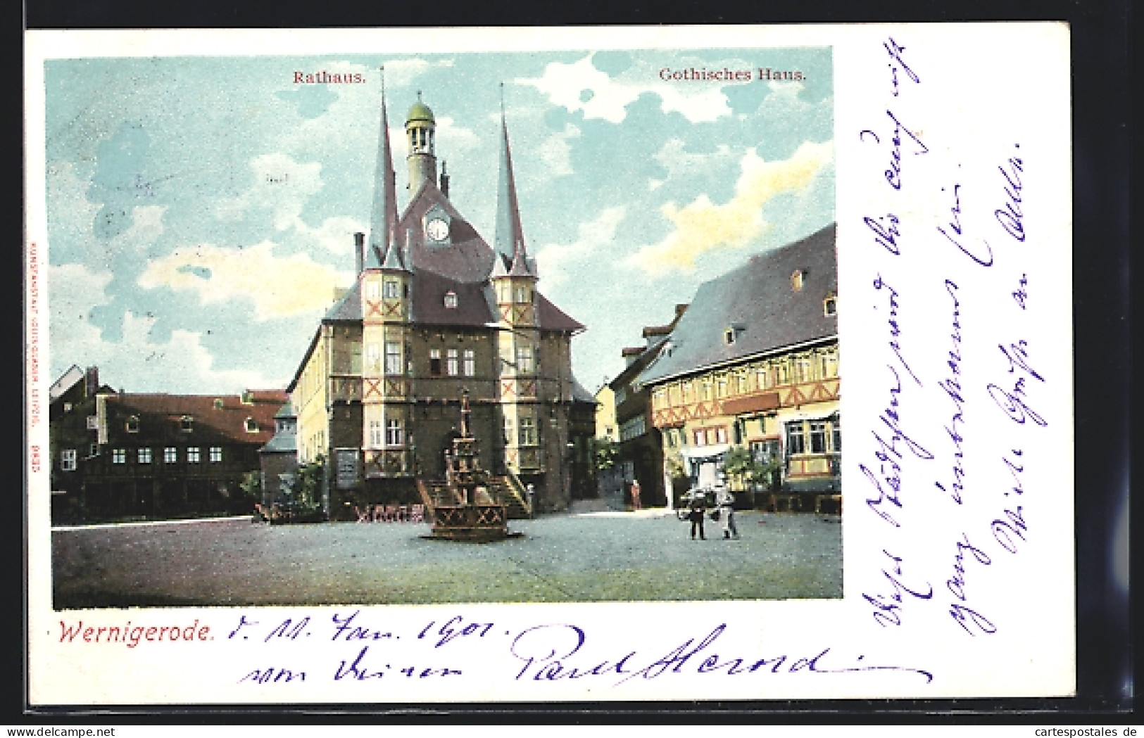 AK Wernigerode, Gothisches Haus U. Rathaus  - Wernigerode