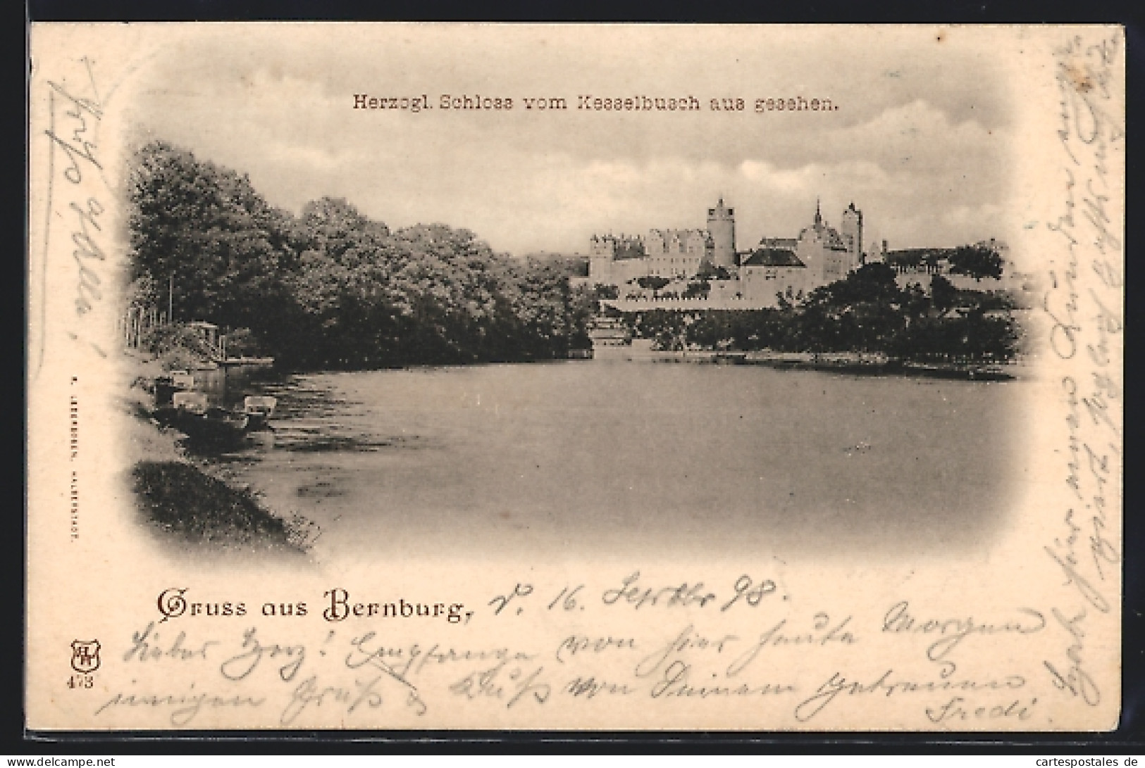 AK Bernburg, Herzogl. Schloss Vom Kesselbusch Aus Gesehen  - Bernburg (Saale)