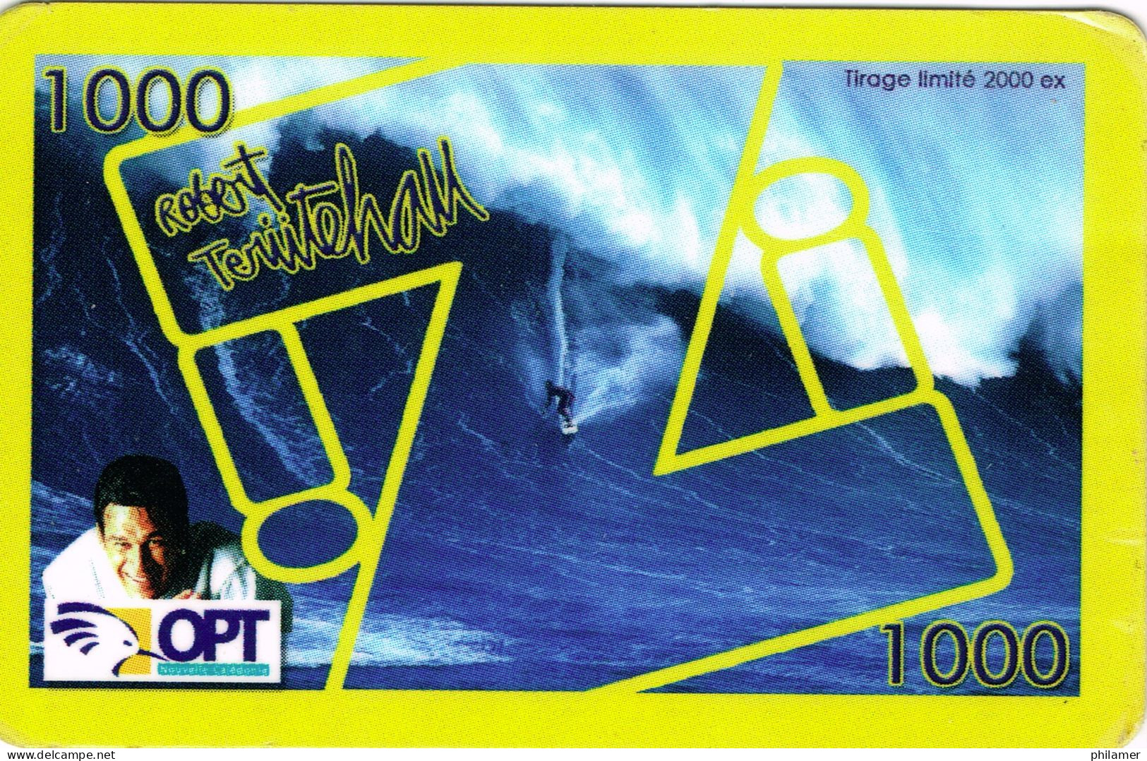 NOUVELLE CALEDONIE NEW CALEDONIA Telecarte Phonecard Prepayee Prepaid IZI 1000 F Robert Teriitehau Surf Ja Ex.2007 UT BE - Neukaledonien