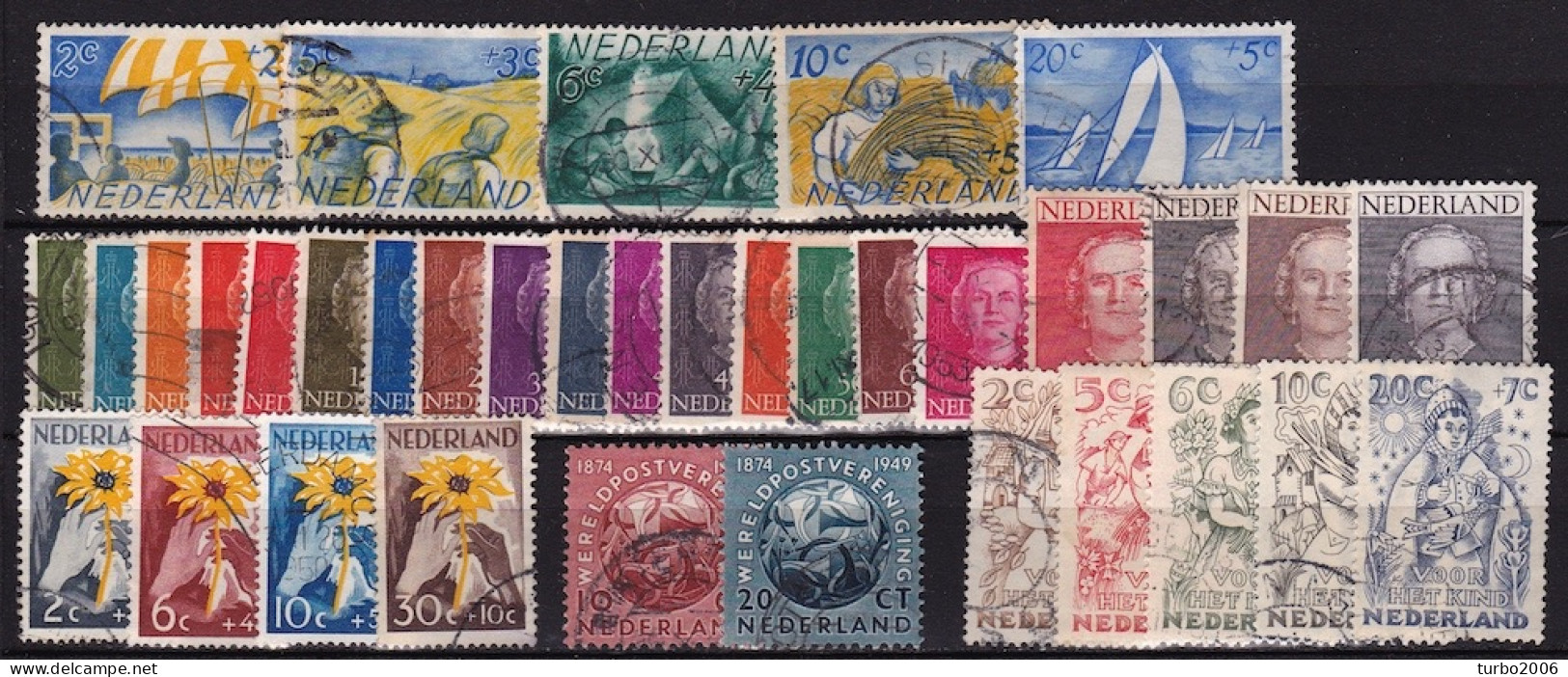 Nederland 1949 Complete Gestempelde Jaargang NVPH 513 / 548 - Komplette Jahrgänge