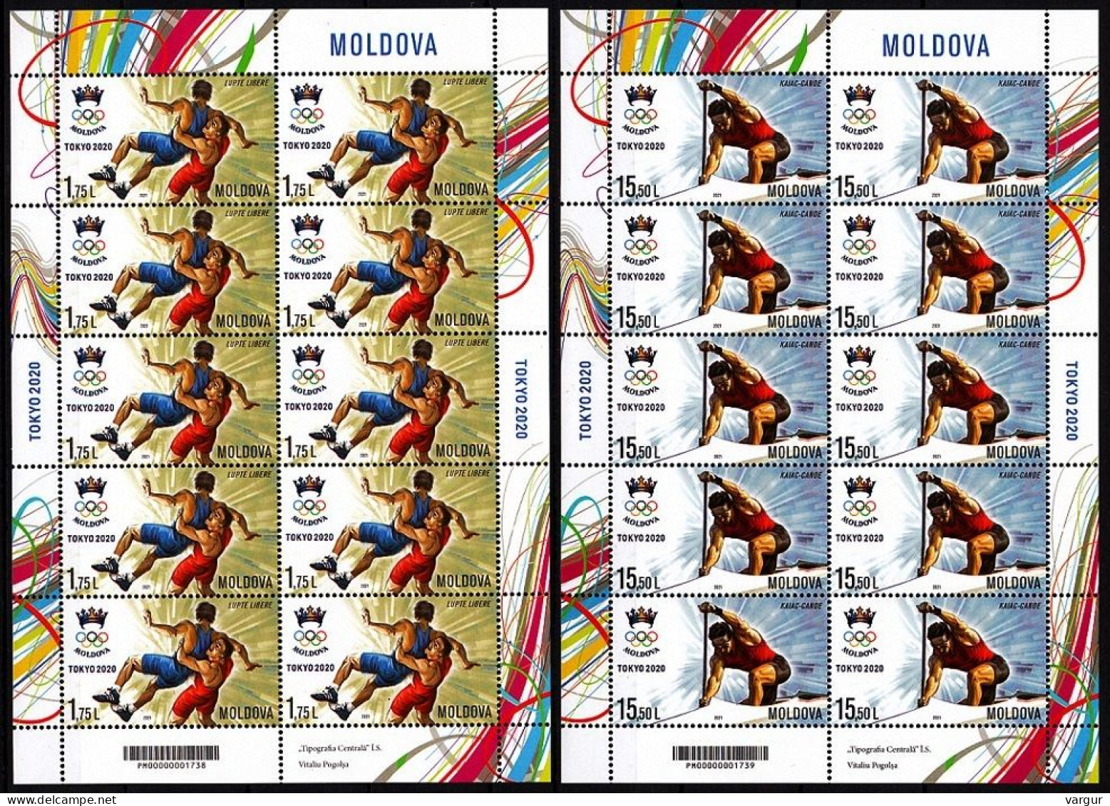 MOLDOVA 2021-10 SPORT: Summer Olympic Games, Tokyo-2020. 2 MINI-SHEETS, MNH - Sommer 2020: Tokio