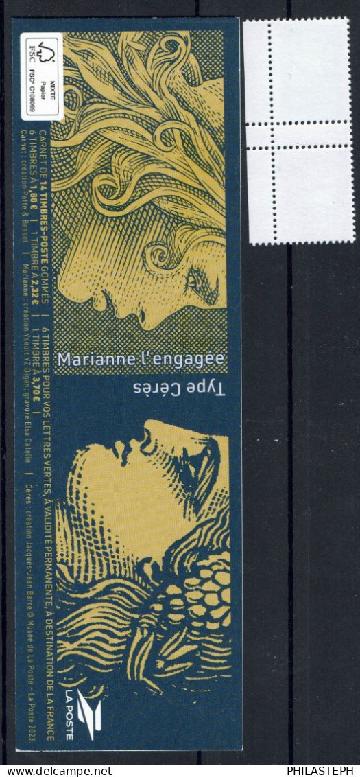 2023 - 2 Paires De Carnet - Marianne L'Engagée / Cérès 2.32€ / 3.70€ GF (avec Couverture) Et  TVP LV / 1,80 € PF Neuf ** - 2018-2023 Marianne L'Engagée