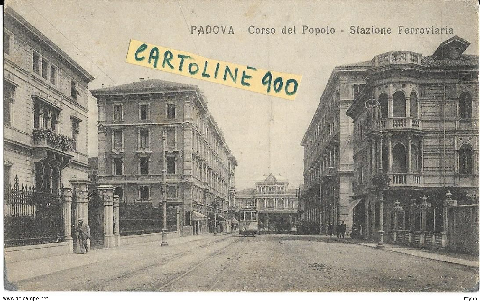 Veneto-padova Corso Del Popolo Stazione Ferroviaria Veduta Corso Vecchio Tramway Animata Primi 900 (f.picc./v.retro) - Padova (Padua)