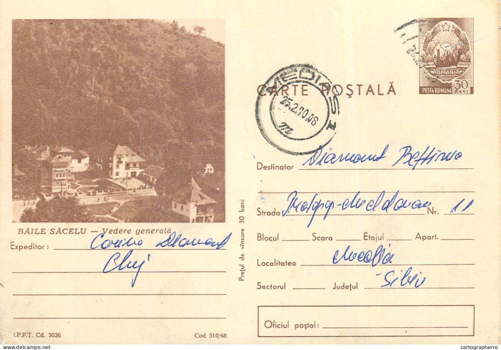 Postal Stationery Postcard Romania Baile Sacelu - Roemenië