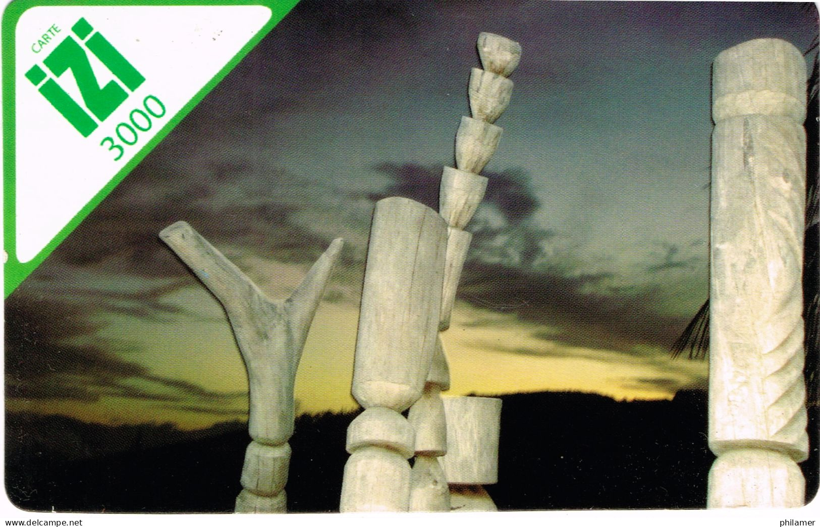 NOUVELLE CALEDONIE NEW CALEDONIA Telecarte Phonecard Prepayee Prepaid IZI 3000 F Sculpture Ile Pins Ex.2011 UT BE - Neukaledonien