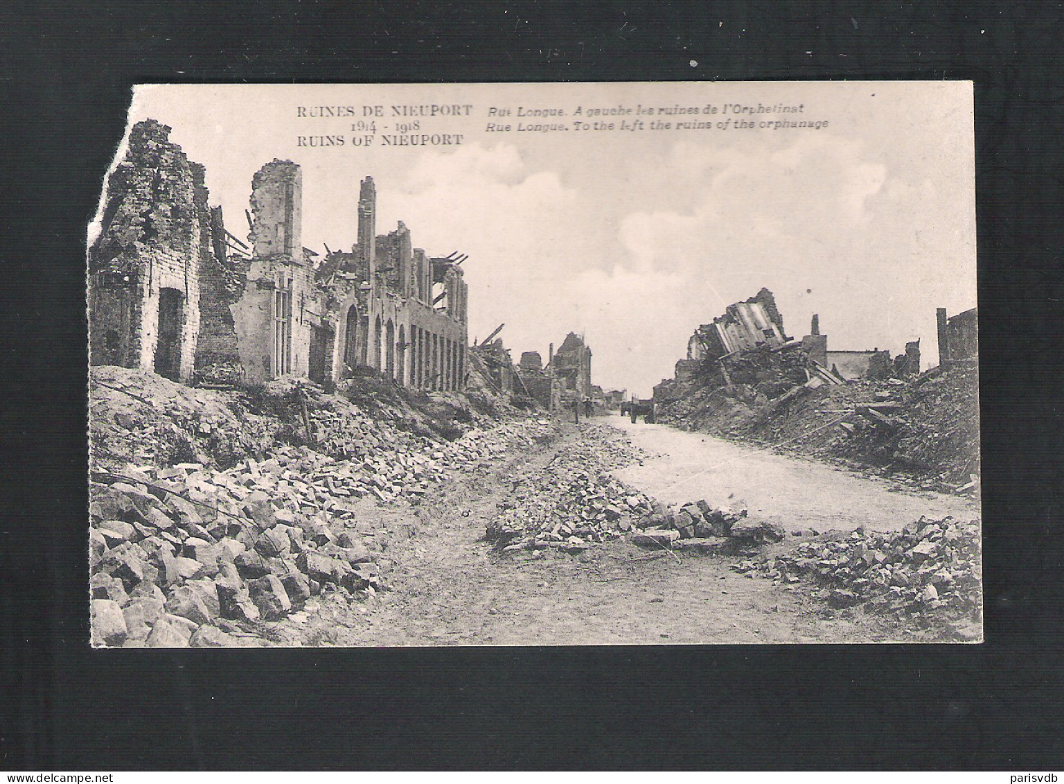 NIEUPORT - RUINES DE NIEUPORT - RUE LONGUE. A GAUCHE LES RUINES DE L'ORPHELINAT (12.648) - Nieuwpoort