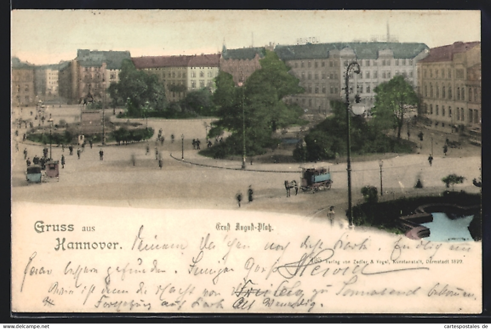 AK Hannover, Ernst August-Platz Mit Kutschen Und Passanten  - Hannover