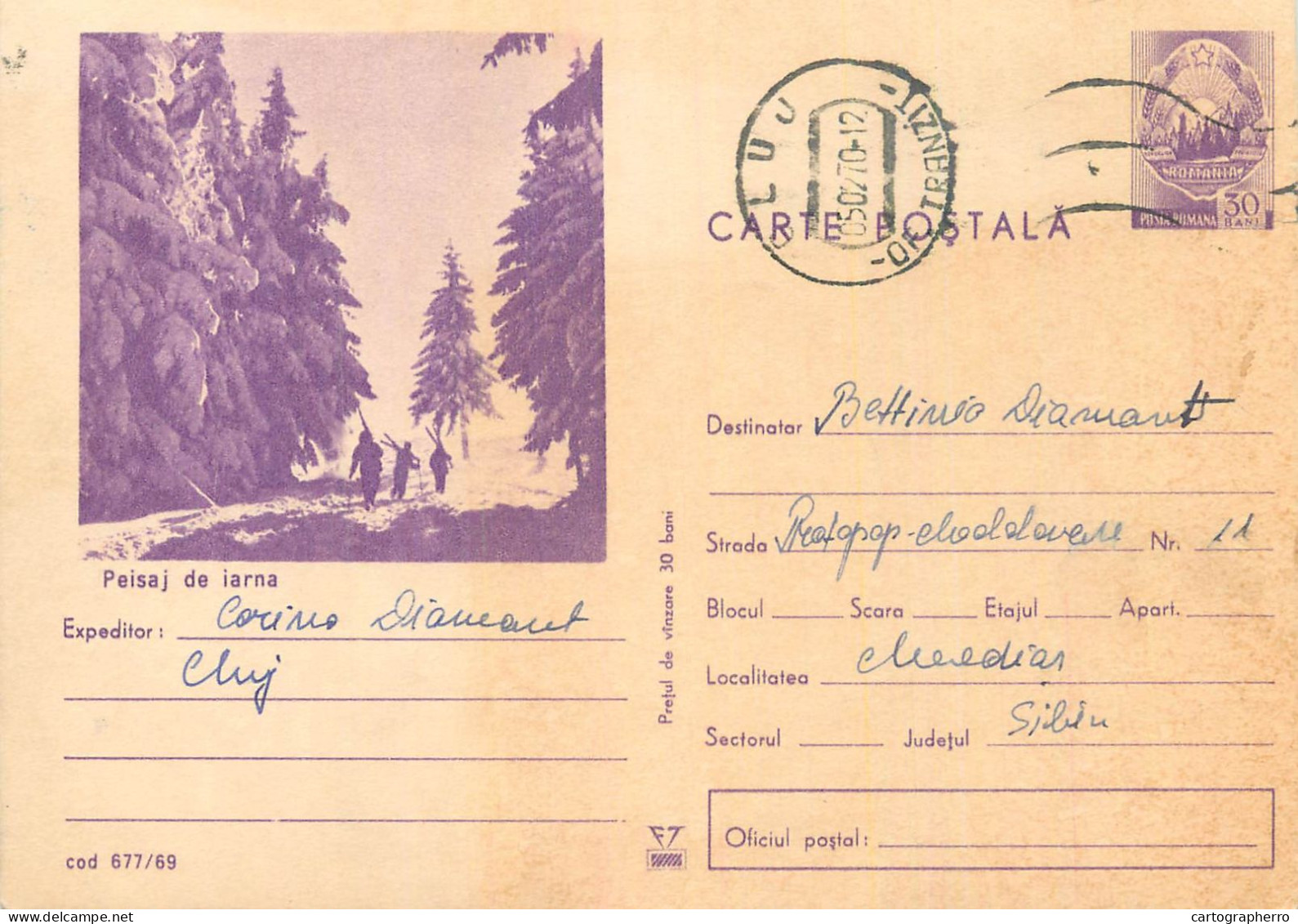 Postal Stationery Postcard Romania Winter Landscape - Romania