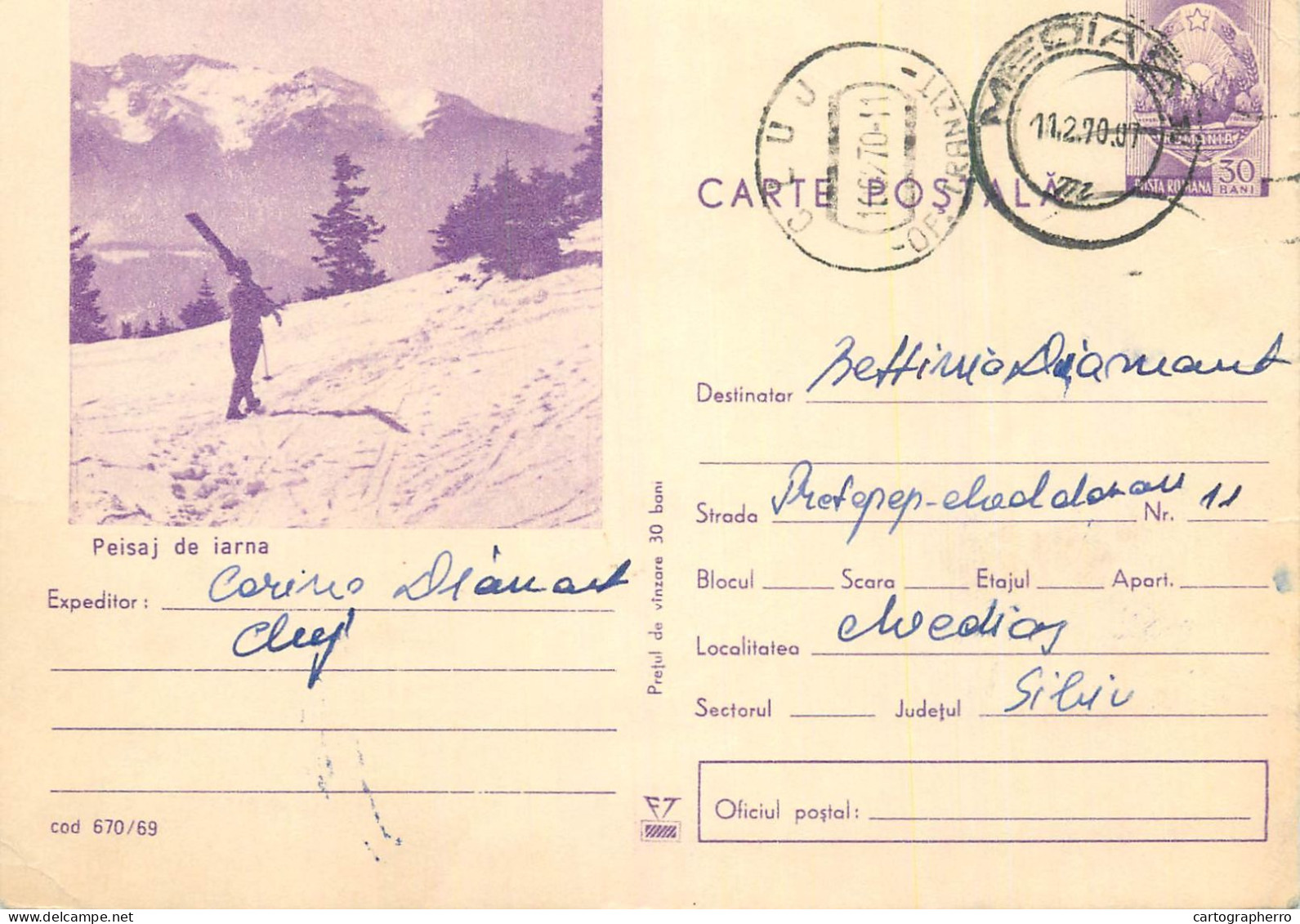 Postal Stationery Postcard Romania Winter Landscape - Romania