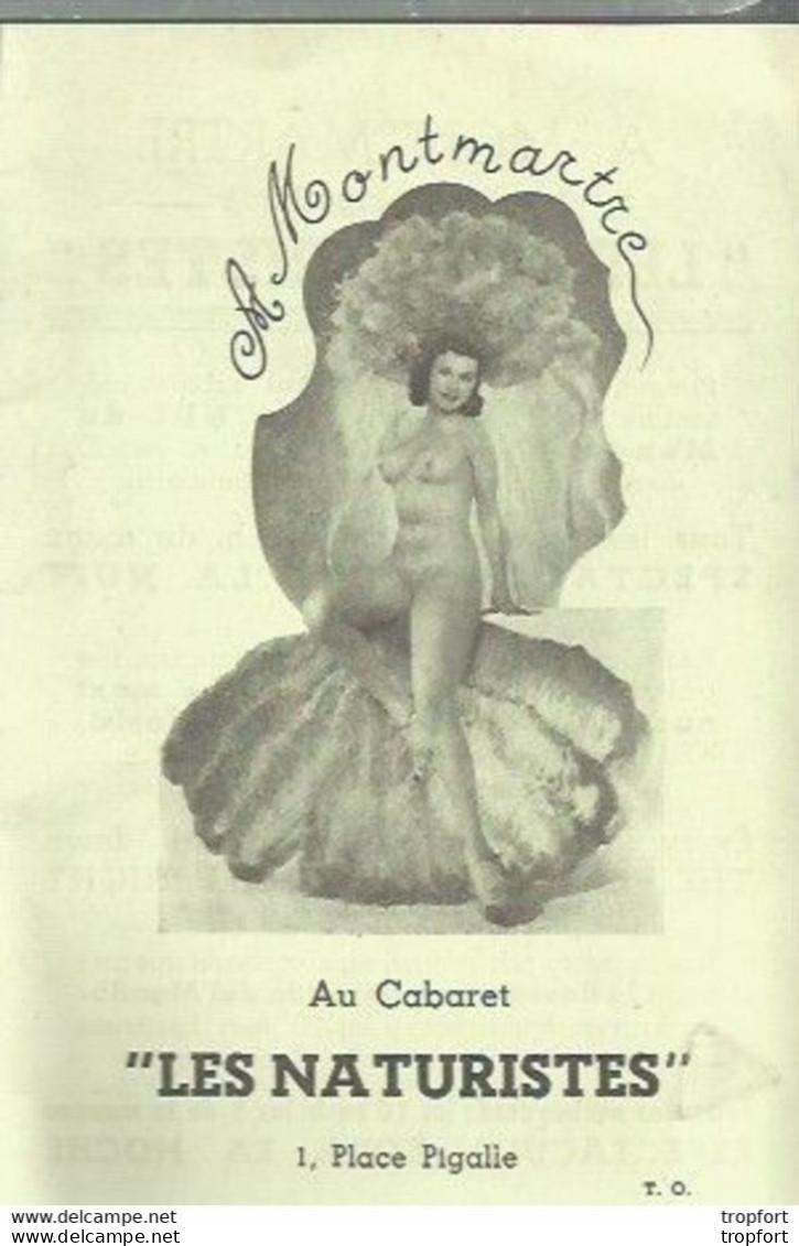 CJ / FORMAT 10 CM X 15 CM  Affichette Publicitaire Programme Théâtre CABARET Les NATURISTES Montmartre - Publicités