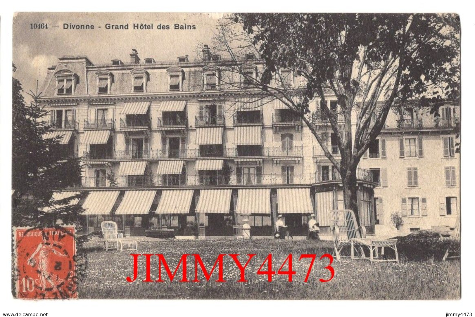 CPA - DIVONNE - Grand Hôtel Des Bains ( Allée Bien Animée ) N° 10464 - Phot. Co., Neuchâtel - Divonne Les Bains
