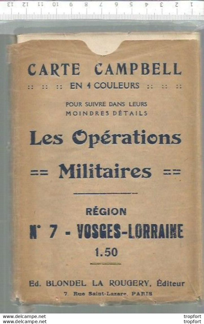 CK // CARTE CAMPBELL En 4 Couleurs Les OPERATIONS MILITAIRES N°7 VOSGES LORRAINE Militaria WAR - Carte Geographique