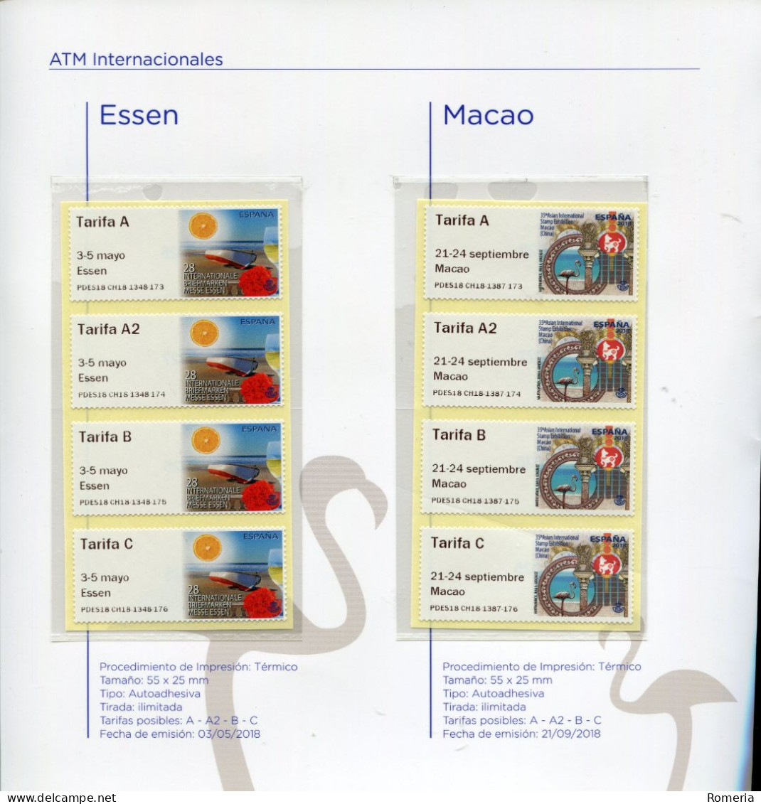 Espagne - 2018 - Les 8 émissions De L'année 2018 En Livret De Présentation - Numéro 2 - Timbres De Distributeurs [ATM]