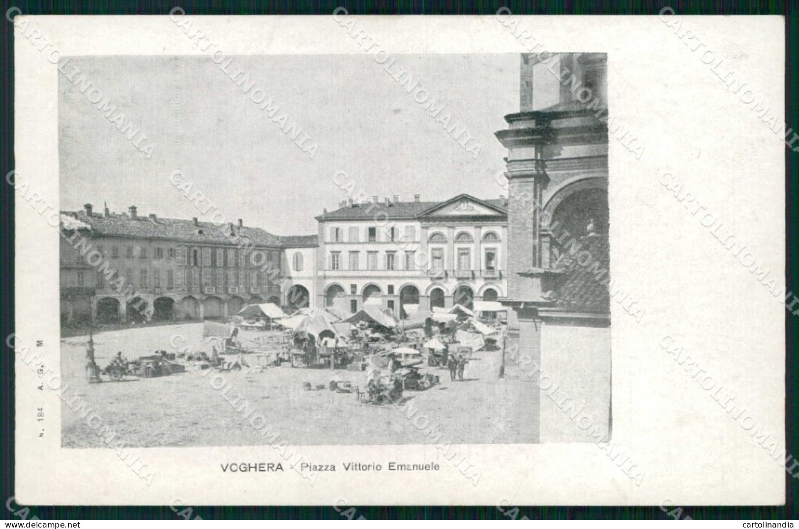 Pavia Voghera Piazza Vittorio Emanuele Cartolina RT2705 - Pavia