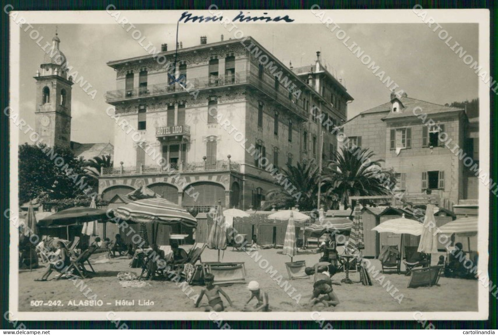 Savona Alassio Hotel Lido Spiaggia Foto Cartolina RT2768 - Savona