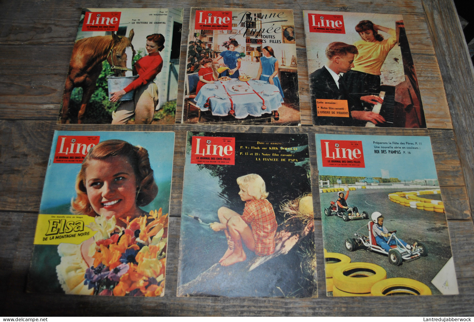 IMPORTANT Lot De 58 Revues LINE Le Journal Des Chics Filles VINTAGE RARE ENSEMBLE Années 60 - Paquete De Libros