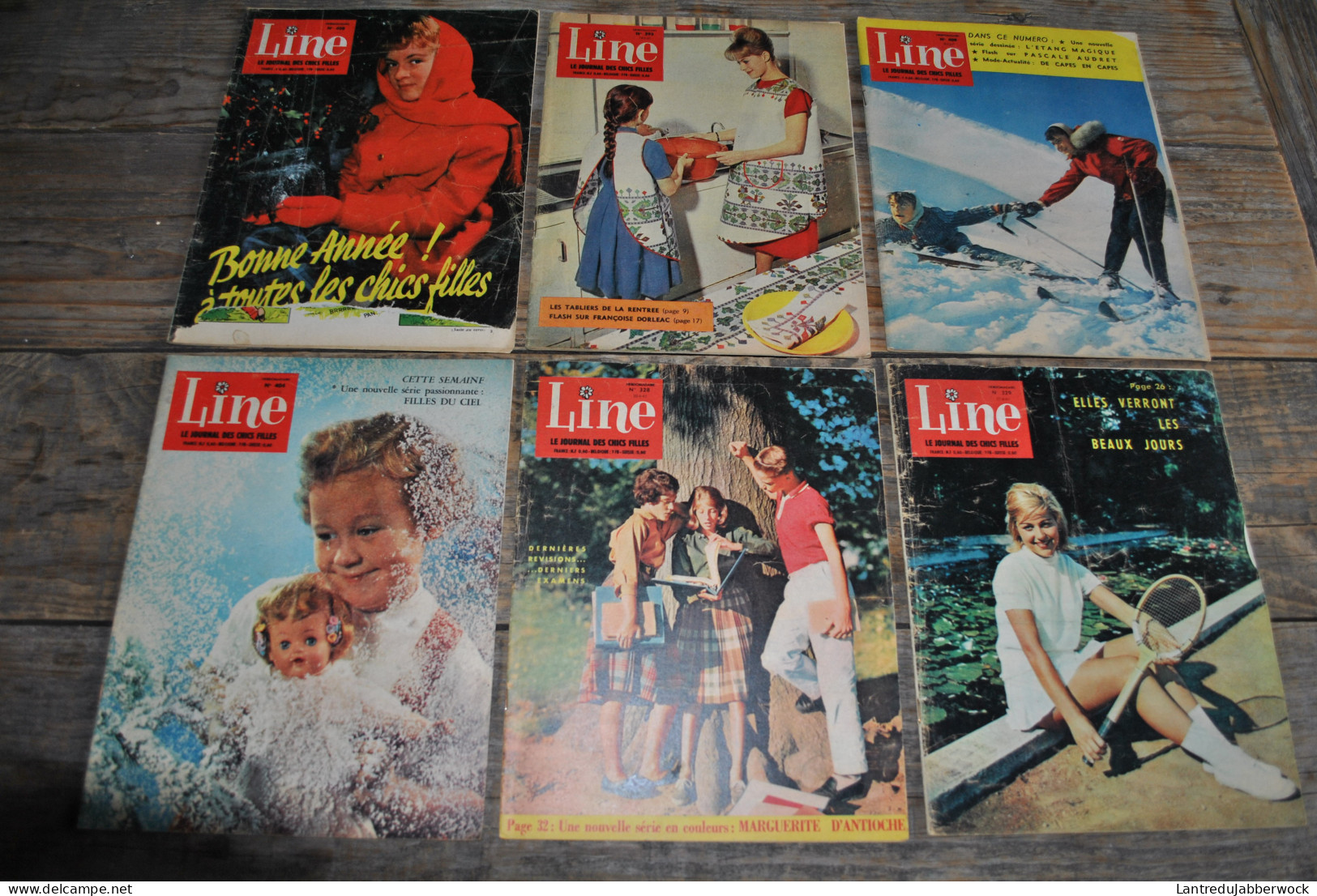 IMPORTANT Lot de 58 Revues LINE Le Journal des chics filles VINTAGE RARE ENSEMBLE années 60