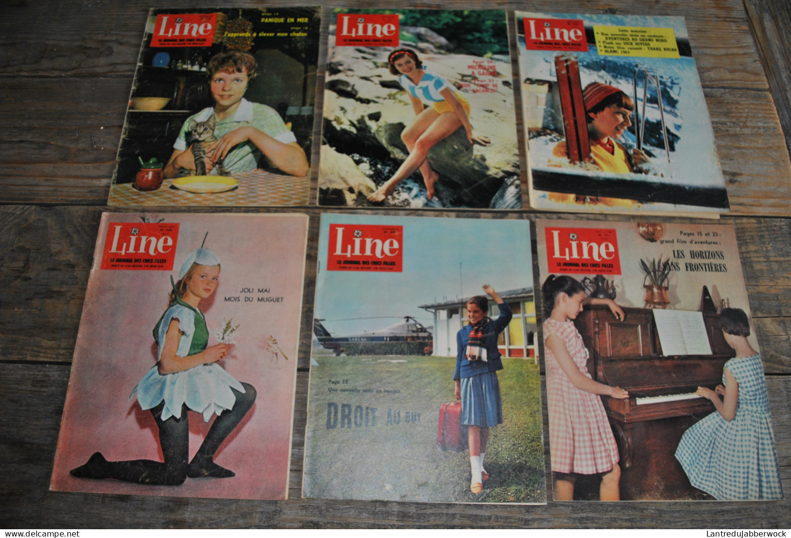 IMPORTANT Lot de 58 Revues LINE Le Journal des chics filles VINTAGE RARE ENSEMBLE années 60