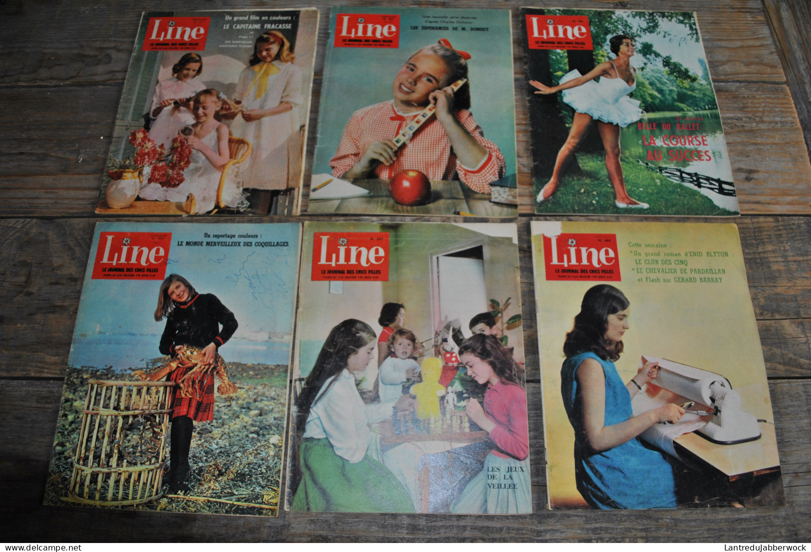 IMPORTANT Lot de 58 Revues LINE Le Journal des chics filles VINTAGE RARE ENSEMBLE années 60