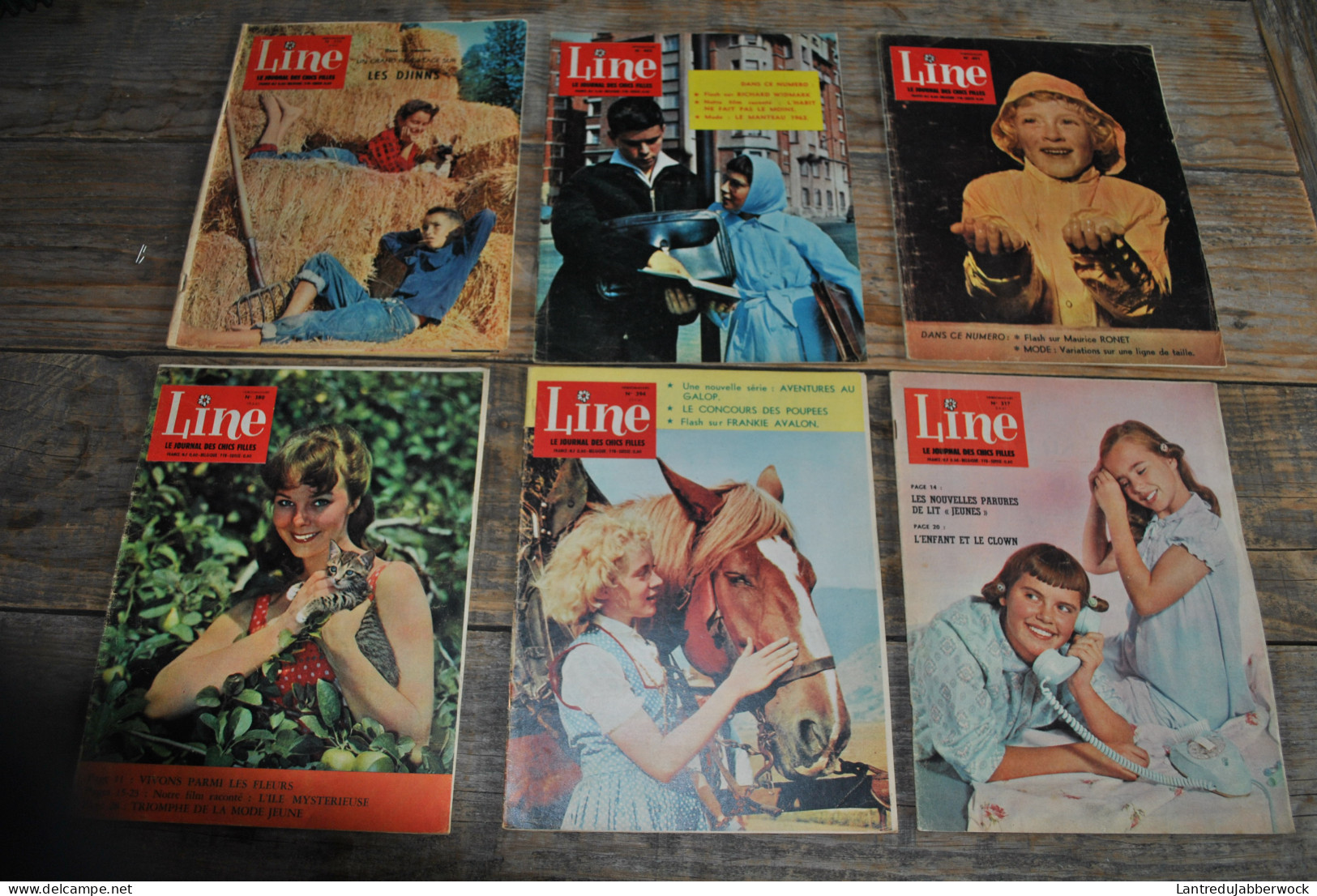 IMPORTANT Lot de 58 Revues LINE Le Journal des chics filles VINTAGE RARE ENSEMBLE années 60