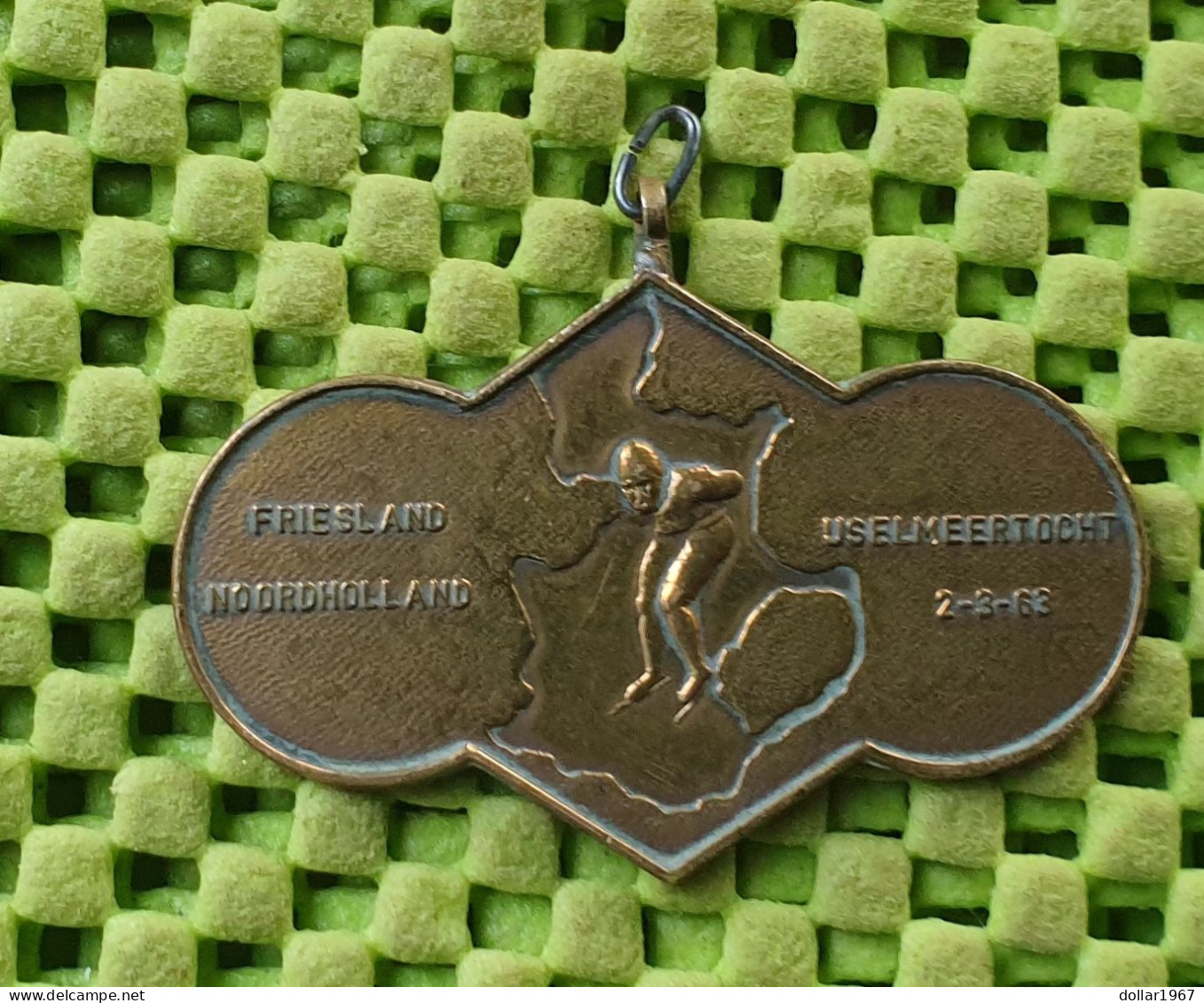 Medaile : Friesland ,Noordholland , Ijselmeertocht 2-3-1963 -  Original Foto  !!  Medallion  Dutch - Other & Unclassified