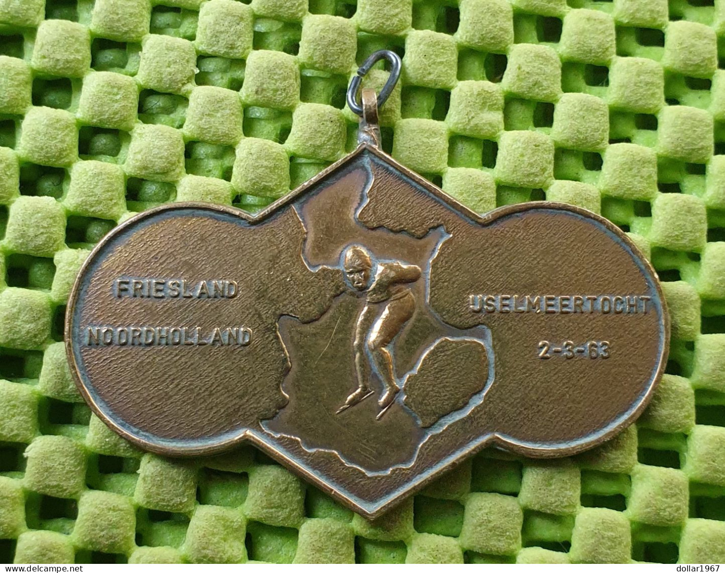 Medaile : Friesland ,Noordholland , Ijselmeertocht 2-3-1963 -  Original Foto  !!  Medallion  Dutch - Other & Unclassified