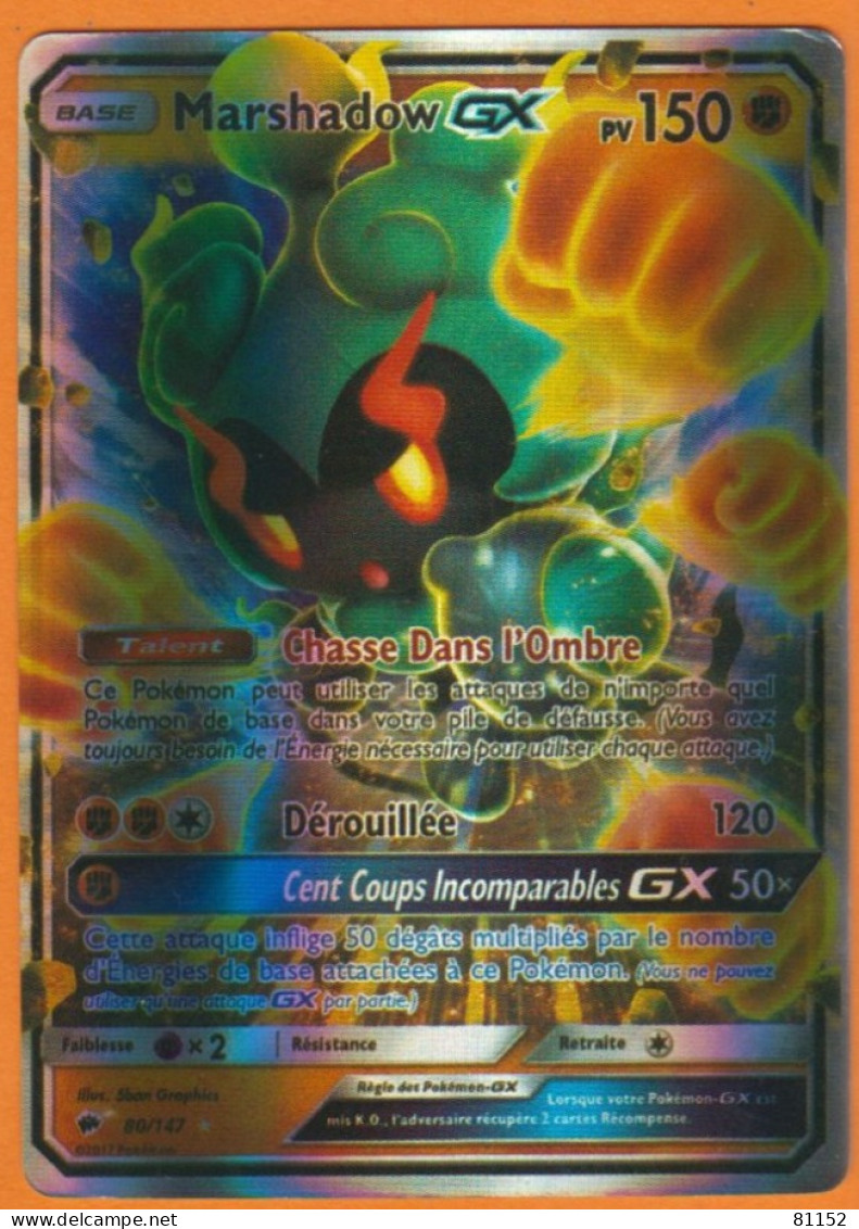 Carte Pokémon Marshadow GX Pv150 80/147 Année 2017 - Lots & Collections