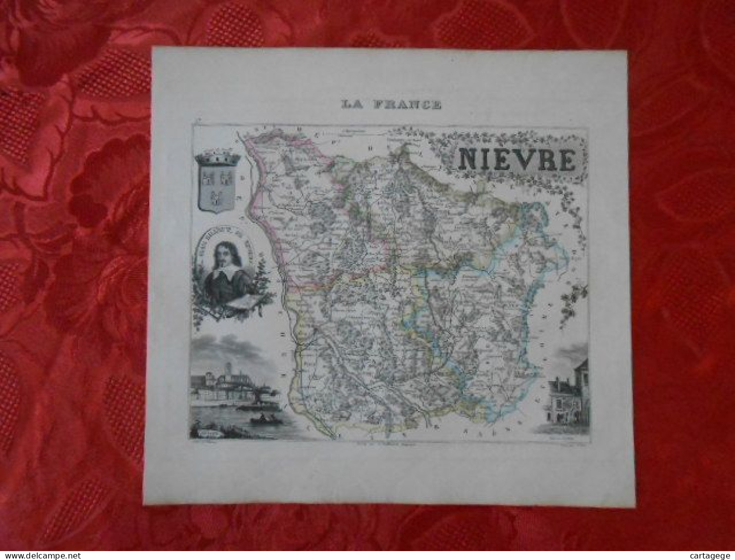 CARTE VUILLEMIN DEPARTEMENT DE LA NIEVRE (58) - Carte Geographique