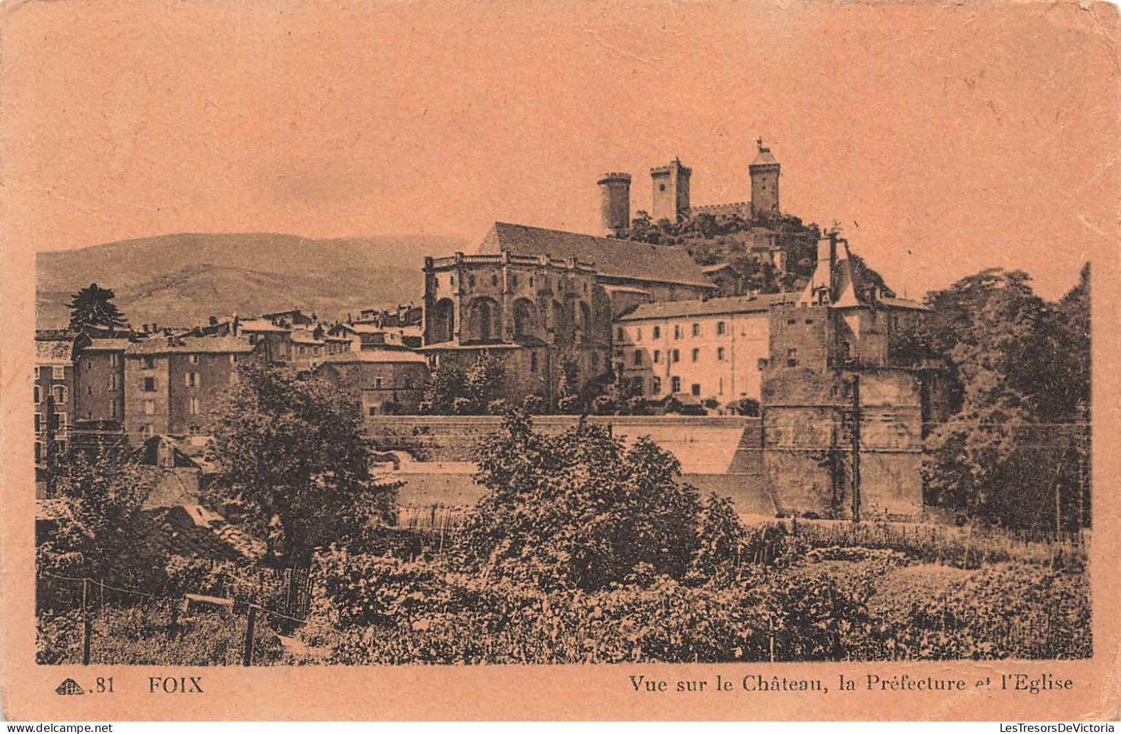 FRANCE - Foix - Vue Sur Le Château - La Préfecture Et L'église - Vue Générale - Carte Postale Ancienne - Foix