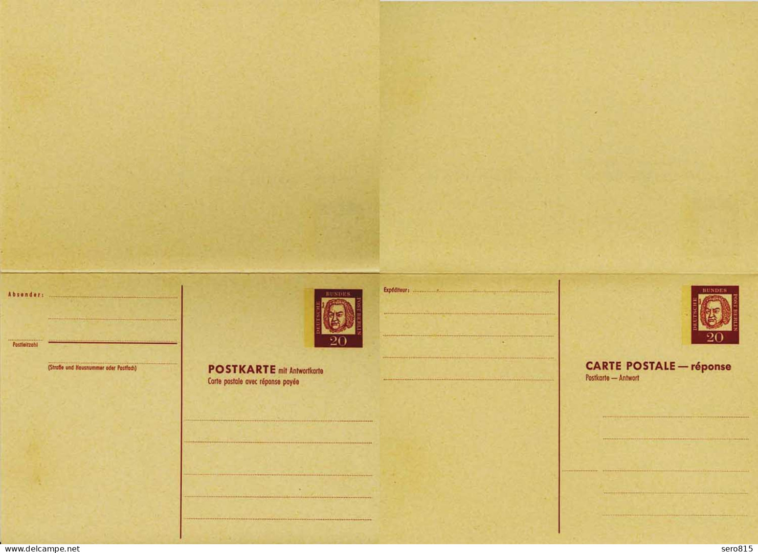 Berlin Ganzsache Frage/Antwortkarte P61 1962 * 20/20 Bach   (0221 - Autres & Non Classés