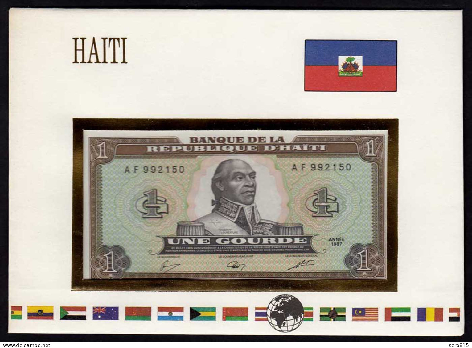 Haiti 1 Gourde Banknotenbrief Der Welt UNC   (15508 - Otros – América