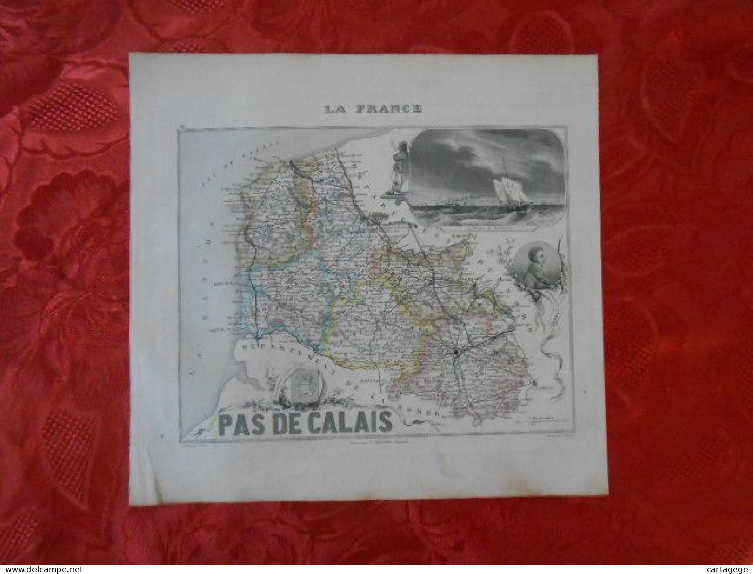 CARTE VUILLEMIN DEPARTEMENT DU PAS-DE-CALAIS (62) - Carte Geographique