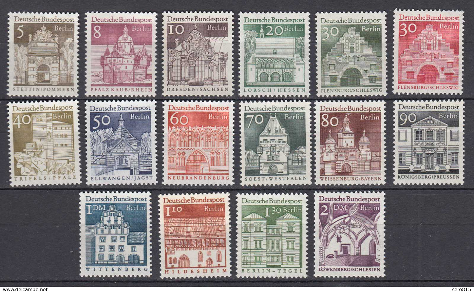 Germany - Berlin 1966 Michel 270-285 - MNH German Buildings Architecture  (81021 - Other & Unclassified