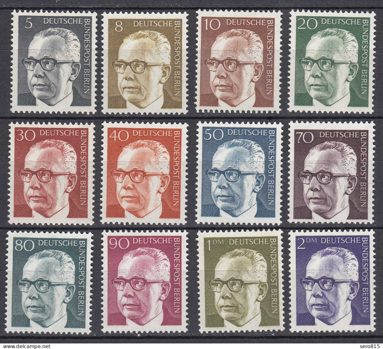 Germany - Berlin Stamps 1970 Michel 359-370 MNH Bundespräsident Heinemann (81044 - Sonstige & Ohne Zuordnung