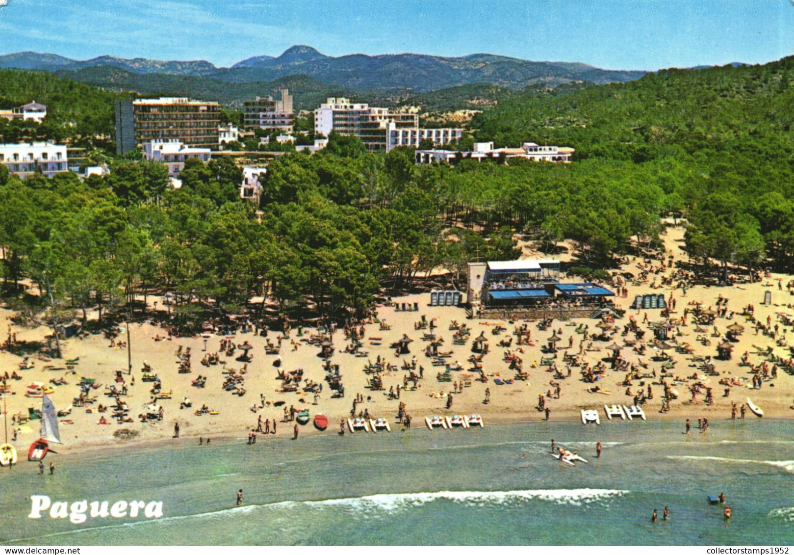 PAGUERA, CALVIA, BALEARIC ISLANDS, BEACH, PEDAL BOAT, ARCHITECTURE, SPAIN, POSTCARD - Sonstige & Ohne Zuordnung