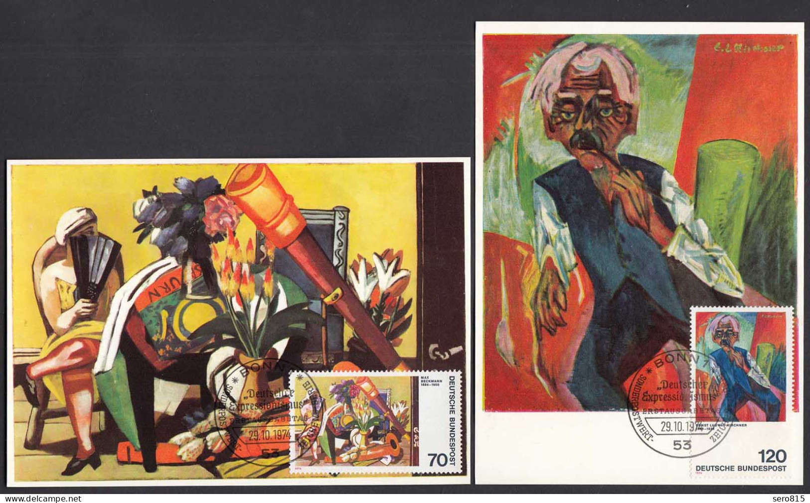 BRD BUND Maximumkarten Mi.822/23 Expressionismus III 1974  (25942 - Sonstige & Ohne Zuordnung