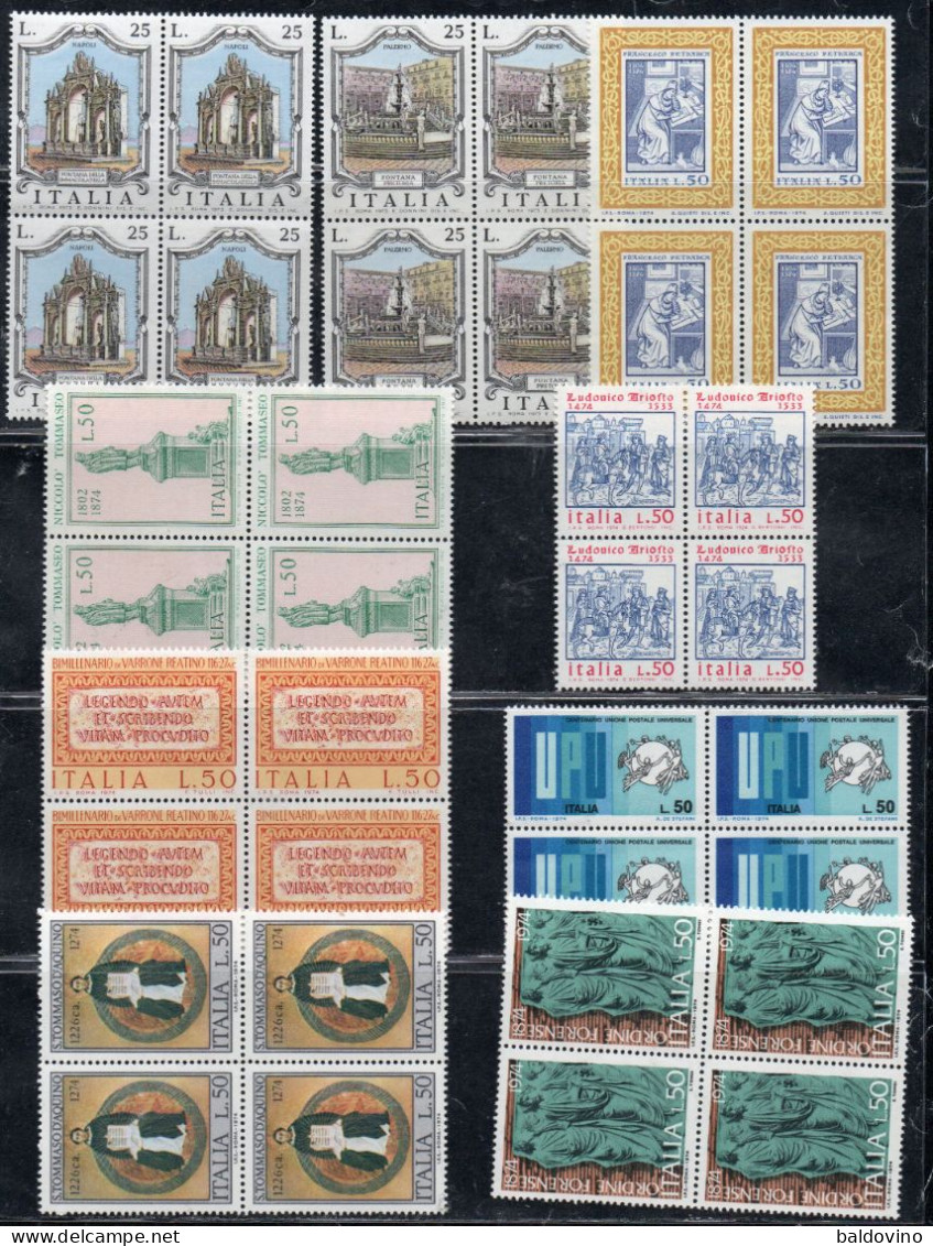 Italia 1968/1974 18 Quartine Nuove (vedi Descrizione) - Blocs-feuillets