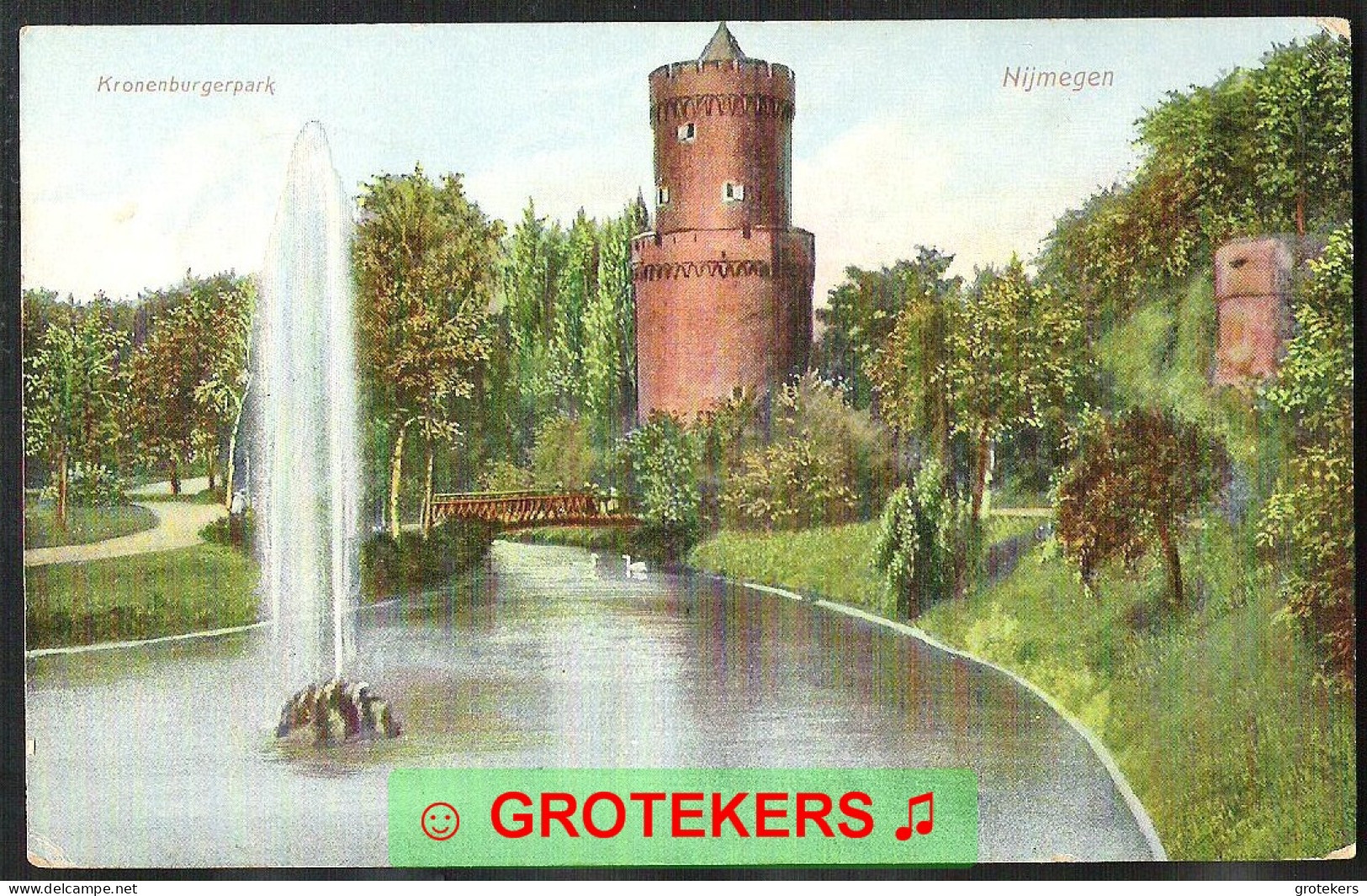 NIJMEGEN Kronenburgerpark 1909 Langebalkstempel NIJMEGEN 10 - Nijmegen